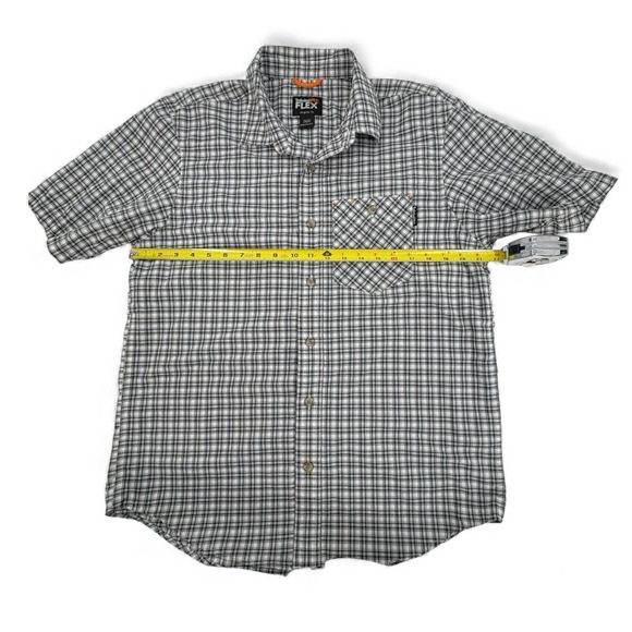 Timberland Pro Flex Black Plaid SS Shirt Men's Med - Picture 5 of 8